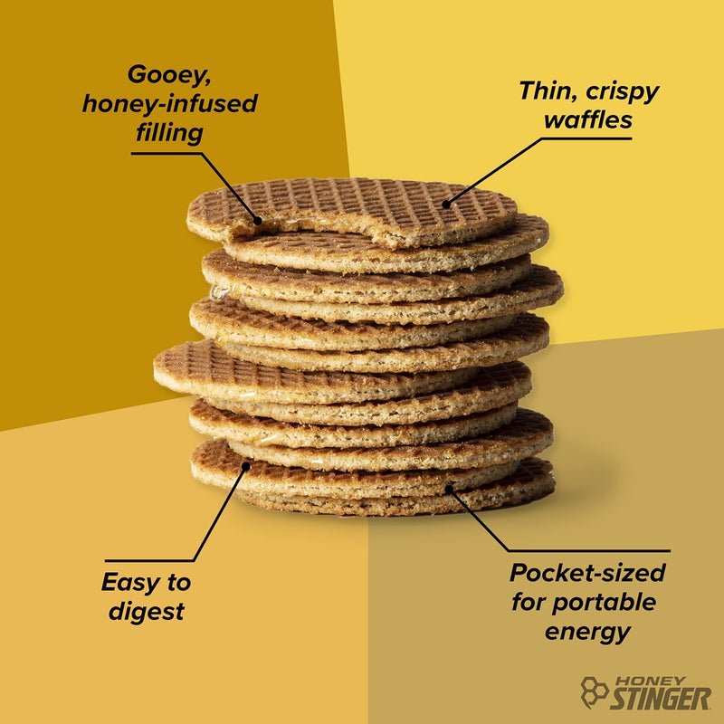 Honey Stinger Organic Honey Waffle, Energy Stroopwafel for Exercise, Endurance and Performance, Sports Nutrition for Home & Gym, Pre and Post Workout, Box of 16 Waffles, 16.96 Ounce (Pack of 16) - Image 4